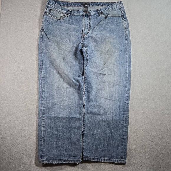 Y2K Sean John Jeans Mens 40x30 Blue Light Wash Garvey Wide Leg Baggy Distressed - Picture 1 of 11